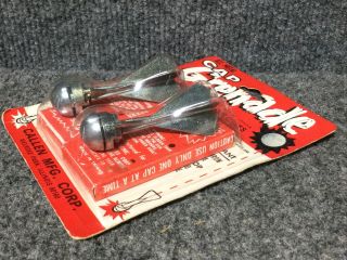 2 Vintage Metal Cap Grenade Toys By Callen Mfg Corp Melrose Pk. ,  Ill.  Plus