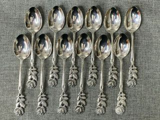 Set Of 12 Vintage Antiko 100 Hildesheimer Rose 5 " 1/4 Inch Teaspoons Tea Spoon