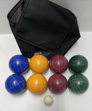 Vintage Parkside Bocce Ball Game Set With Carry Bag.