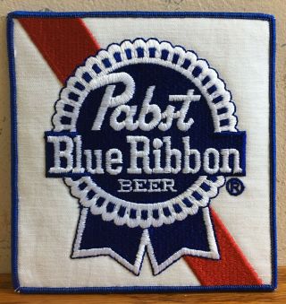 Rare Ex - Large 5 - 3/4 " X 6 " Pabst Blue Ribbon Beer Embroidered Patch