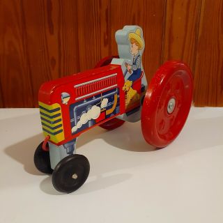 Vintage Schylling Farmer Boy Tractor Pull Toy