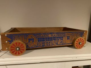 Vintage Holgate Wooden Wagon Child Toy Rare Classic Old