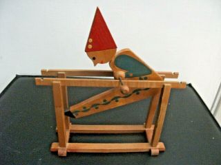 Vintage Wooden Circus Clown Acrobat Swinging Toy - Made In East Germany