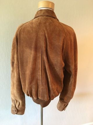 Vintage Hipster 70s/80’s Mervyn ' s Golden Brown Suede Leather Biker Jacket 2