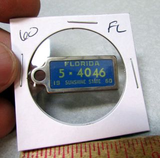 1960 Florida 5 4046 Dav Mini License Plate Tag Keychain Disabled American Vet