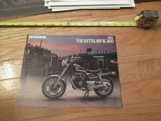 Honda Motorcycle Nighthawk 450 1982 Vintage Dealer Sales Brochure