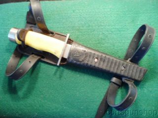 Vintage Wenoka Japanese Made Scuba Dive Knife W/ Rubber Sheath & Leg Straps