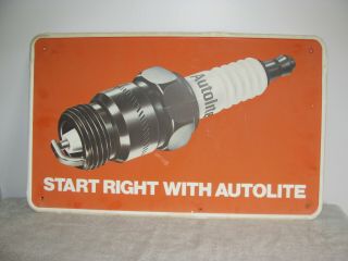 Vintage Autolite Spark Plug Metal Sign 26 " X 16 "