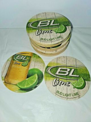 Vintage 2008 Bud Light Lime Bar Drink Beer Coaster Round Stack Of 26 Bar Supply