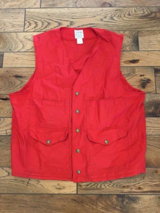 Vintage C.  C.  Filson Men’s Cloth Hunting Shooting Red Vest Size 44