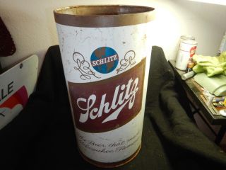 Collectible Schlitz Beer Can Trash Can Milwaukee Wi Vintage