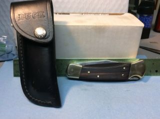 Vintage Buck 110 Folding Knife w/ Sheath.  USA 1992. 2