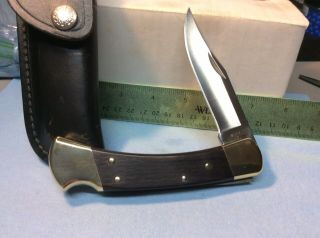 Vintage Buck 110 Folding Knife w/ Sheath.  USA 1992. 3