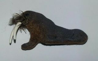 Wagner Kunstlerschatz Flocked Seal West Germany Toy Miniature Animal Vintage