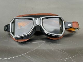 Vintage Climax Motorcycle Goggles Open Top Classic Car Aviator Biggles Steampunk