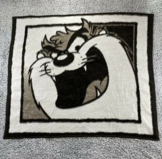 Vintage Biederlack Taz Tasmanian Devil Looney Tunes Blanket Throw 54 X 46 " Soft
