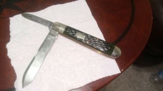 Schatt & Morgan 042 229 2 - Blade English Jack Knife Green Jigged Bone 1996