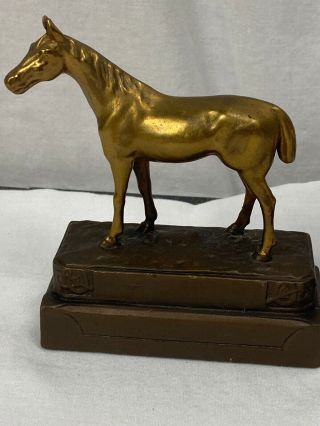VINTAGE ARMOR BRONZE HORSE BOOKENDS FROM 1930s Artist Signed Art Deco 2