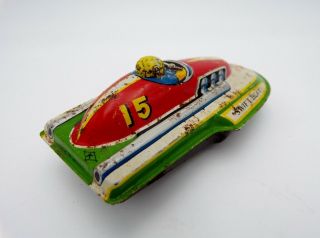 Vintage Koyo Japan Tin Litho Friction Green Swift Boat 15 Nomura Yonezawa 2
