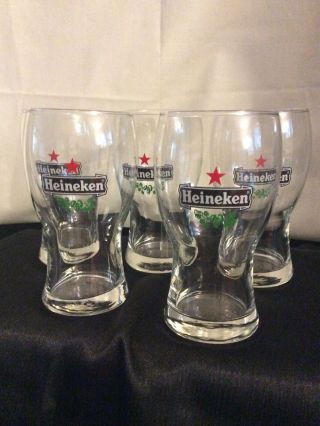 Set Of 5 Vintage Heineken Glasses