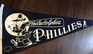 Vtg Philadelphia Phillies Felt Pennant Baseball Sports Banner Souvenir Flag