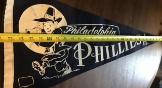 Vtg PHILADELPHIA PHILLIES Felt Pennant Baseball Sports Banner Souvenir Flag 3