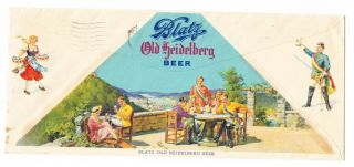 Colorful Blatz Old Heidelburg Beer Illustrated Advertising Cover Envelope 1937