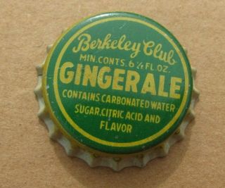 Berkeley Club Ginger Ale Soda Cork Era Cap Berkeley W Va Springs West Virginia