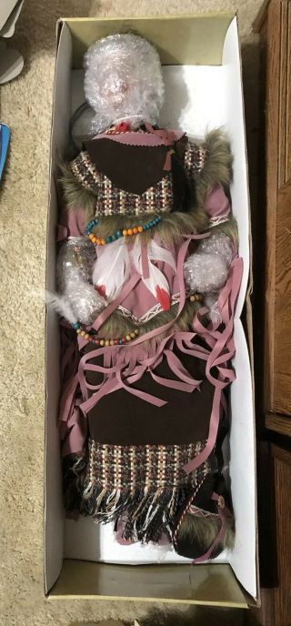 28 " Porcelain Doll Native American Indian Doll - Large 28 "