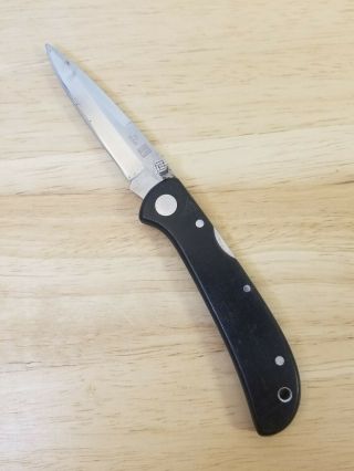 Vintage Al Mar Lightweight Lockback Knife - Black Micarta Handles - Moki,  Japan