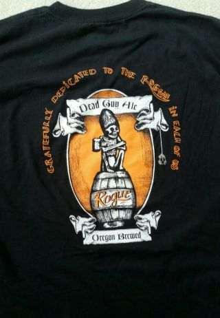 Rogue Dead Guy Ale Oregon Brewed T - Shirt Large Black Tee Shirt Short Sleeve