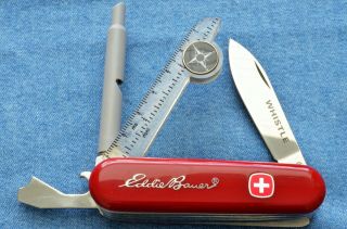 Vtg Wenger Eddie Bauer Whistle / Compass Orienting Tool Swiss Army Knife N