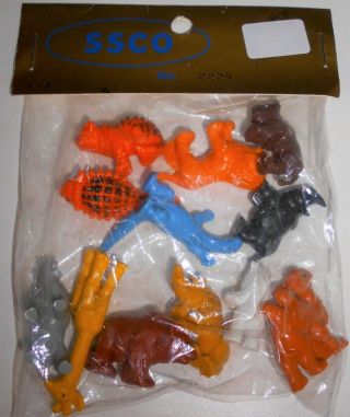 Nos Ssco Vintage Made In West Germany Rubber Plastic 12 Miniature 1 " Animals