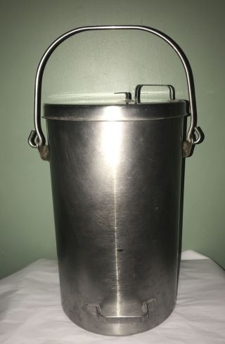 Vtg Vollrath 5920,  Stainless Steel,  Covered Ice Cream Tote Pail W/lid 20 Qt