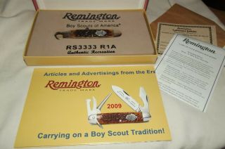 REMINGTON 2009 BOY SCOUTS KNIFE MADE LIKE THE 1924 KNIFE IN COLLECTORS BOX 2