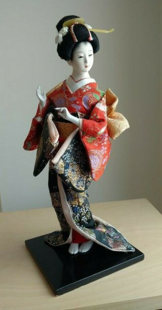 Vintage Japanese Geisha Silk Kimono Doll 13  26