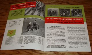 1948 - 1952 Ford Tractor w Dearborn Farm Equipment Sales Brochure 48 49 50 51 52 2