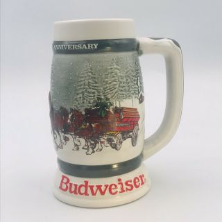 Vintage 1983 Budweiser Anheuser Busch Beer Stein Mug Clydesdales 50th Annivers