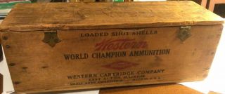 Vintage Western - X 410 Ga Wood Shot Gun Shell Ammo Box