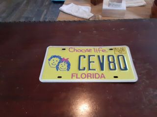 2006 Choose Life Florida Specialty License Plate Bright Yellow