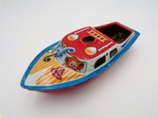 Vintage Ak Circle Japan Tin Litho Pop Pop Fire Boat Nomura Yonezawa
