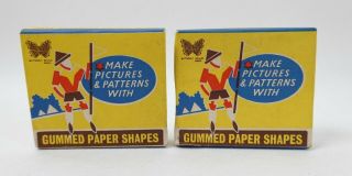 Two Packs Of Vintage Butterfly Brand Gummed Paper Shapes