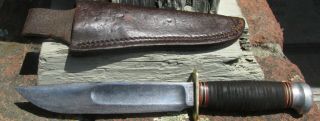 Awesome Vintage Marbles Hunting Knife And Sheath