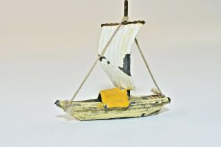 Vintage Metal Toy Sail Boat Cast Iron Minatare