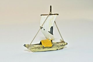 Vintage Metal toy Sail Boat cast iron Minatare 2