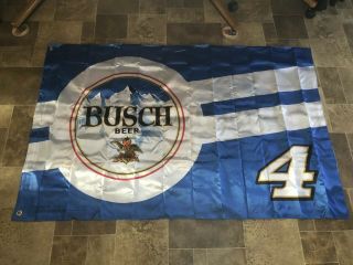 Busch Beer Nascar Racing Kevin Harvick 4 Giant Silk Banner Flag Anheuser - Busch