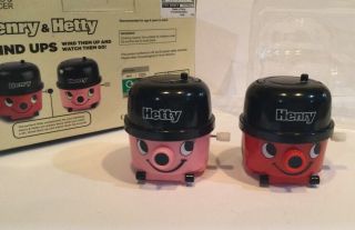 Wind Up Henry & Hetty Desk Toys Collectable M&s Boxed Vacuum Cleaners Wind Ups