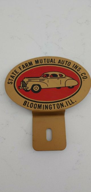 Old Vintage State Farm Insurance License Plate Topper