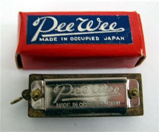 Pee Wee Harmonica Box Occupied Japan Old Unsold Store Stock