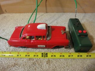 Vintage Linemar Tin Toy Pressed Steel Battery Operated Remote Control Police Car